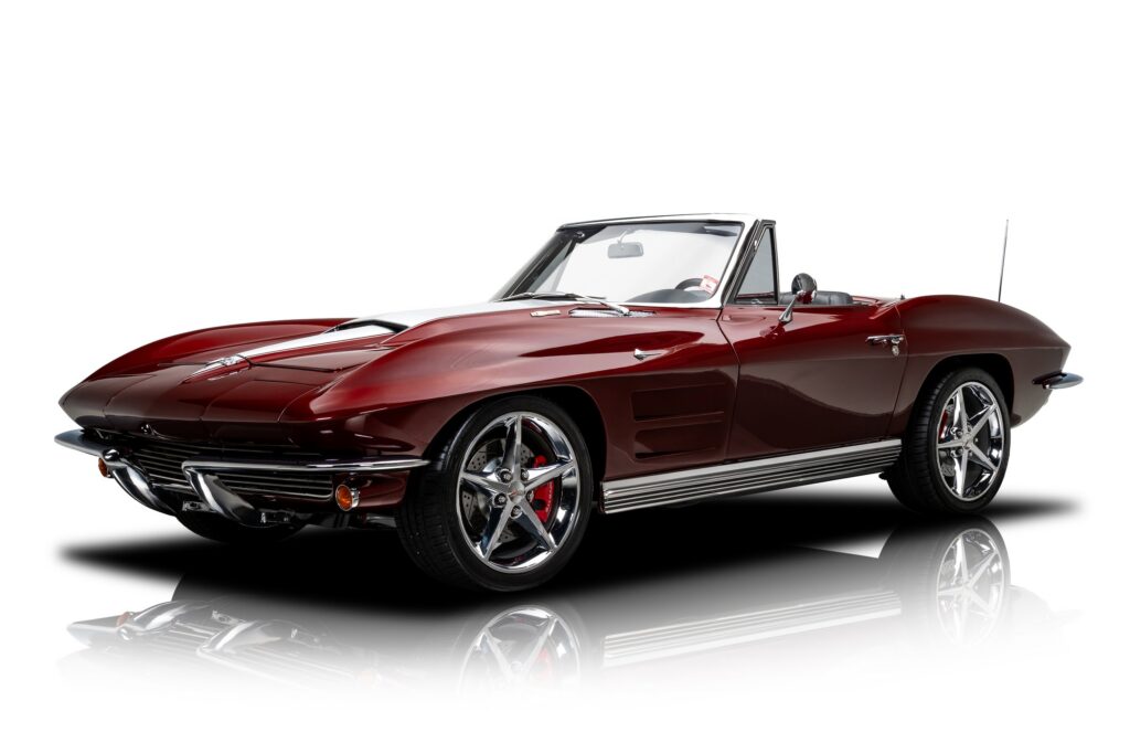 1963 Chevrolet Corvette convertible restomod with 6.2L LS3 V8, currently for sale at RK Motors for $195,900