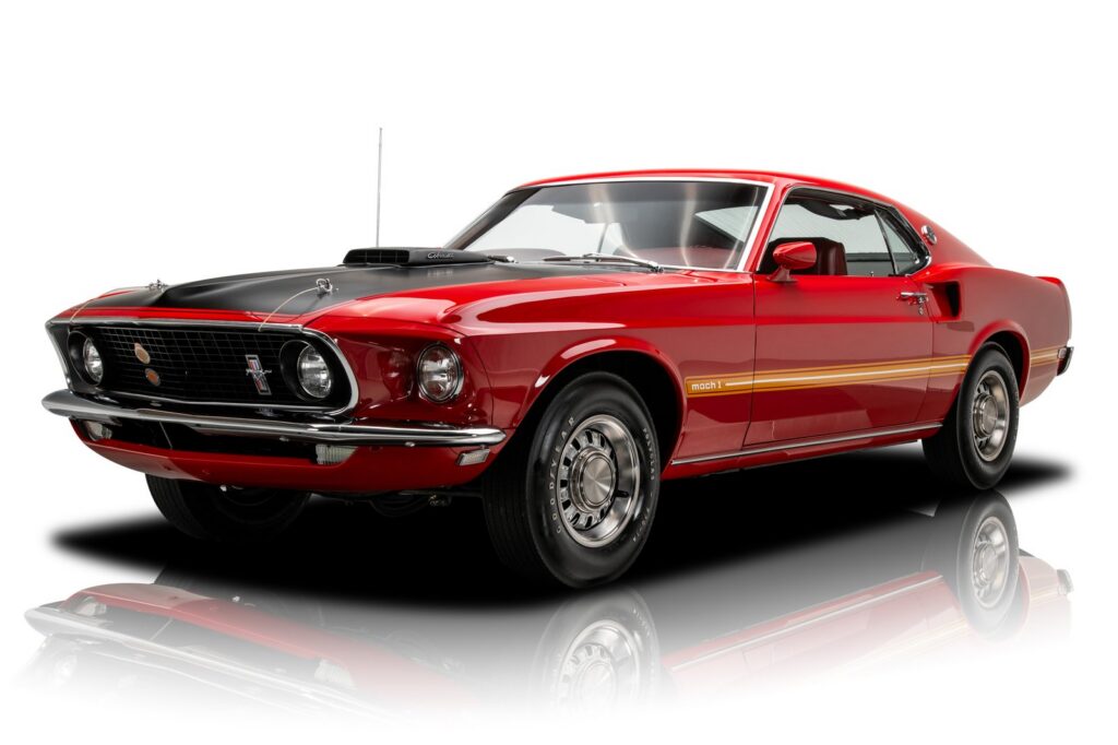 Ground-up restored 1969 Ford Mustang Mach 1 with 428 Super Cobra Jet V8 and Marti Report, sold by RK Motors