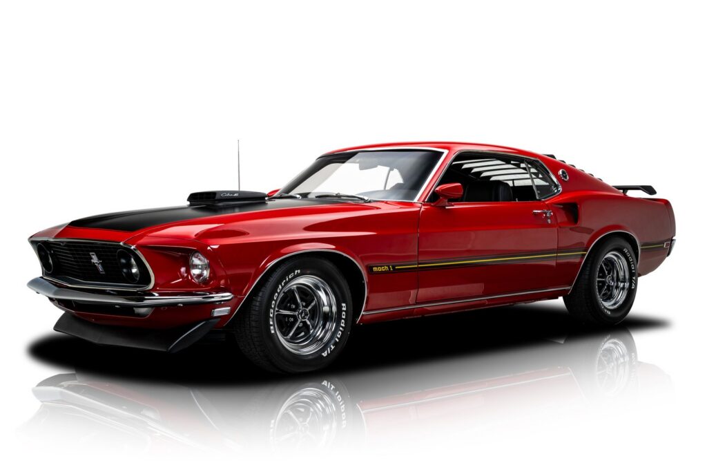 1969 Ford Mustang Mach 1 restomod with 428 Cobra Jet V8, 5-speed, A/C and coilovers, sold by RK Motors
