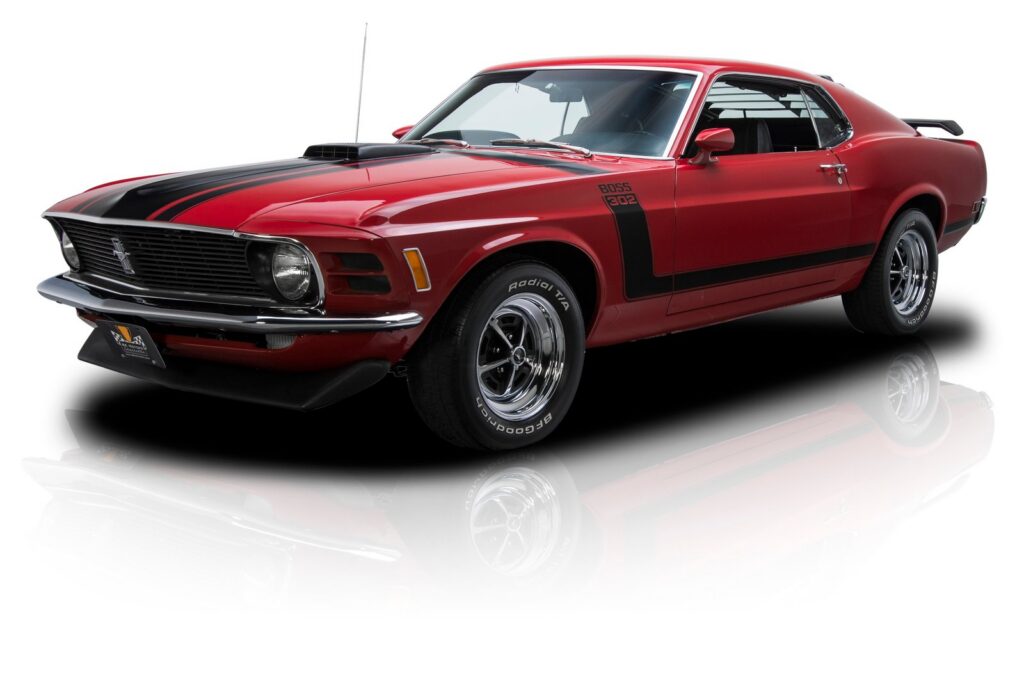 1970 Ford Mustang Boss 302 that scored 689 of 700 points in MCA judging, with Elite Marti Report, sold by RK Motors