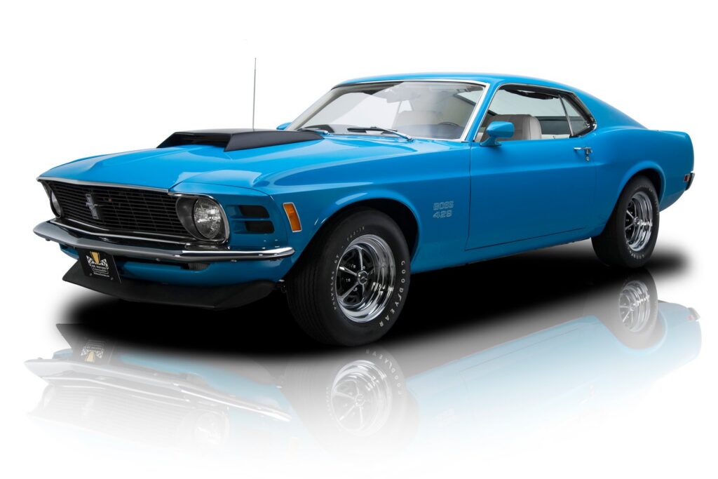 Documented, concours-restored Grabber Blue 1970 Ford Mustang Boss 429 KK 2153, sold by RK Motors