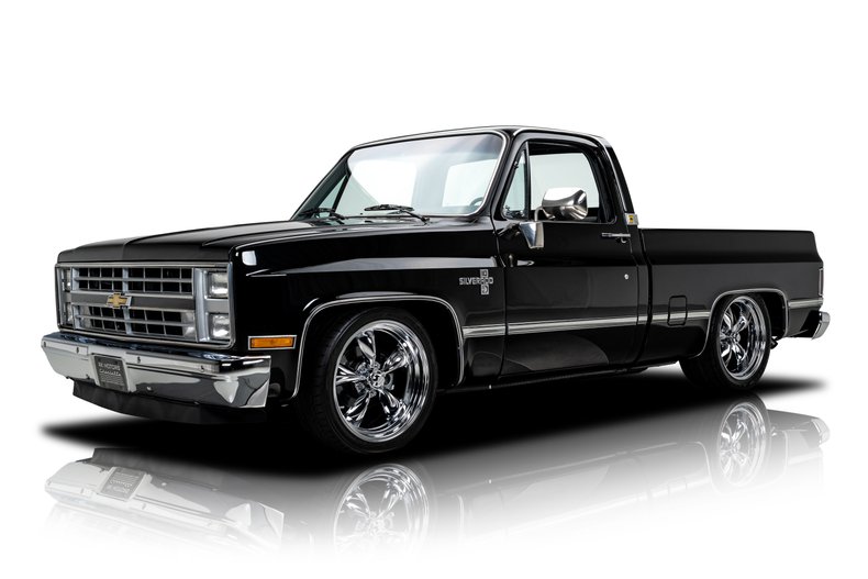 Frame-off restored 1985 Chevrolet C10 Silverado square body with 355 V8, sold by RK Motors